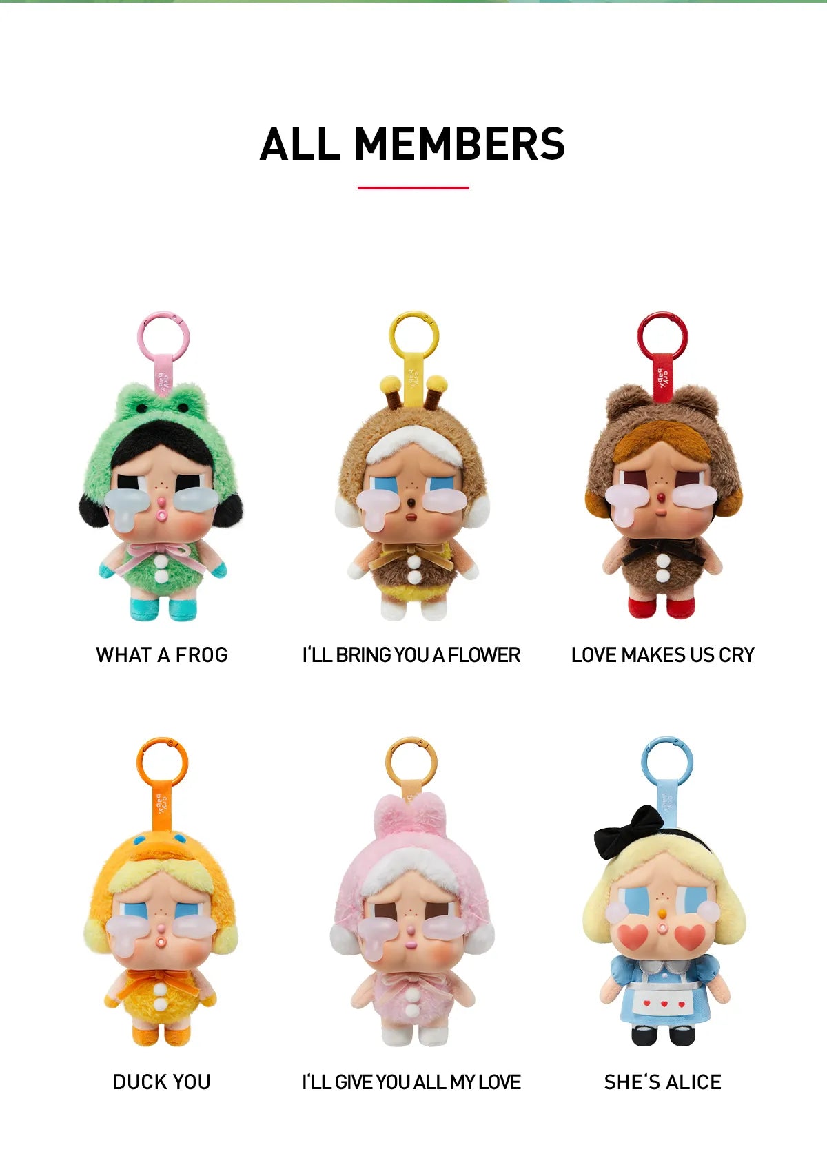 On Hand CryBaby Crying Again Plush Pendant