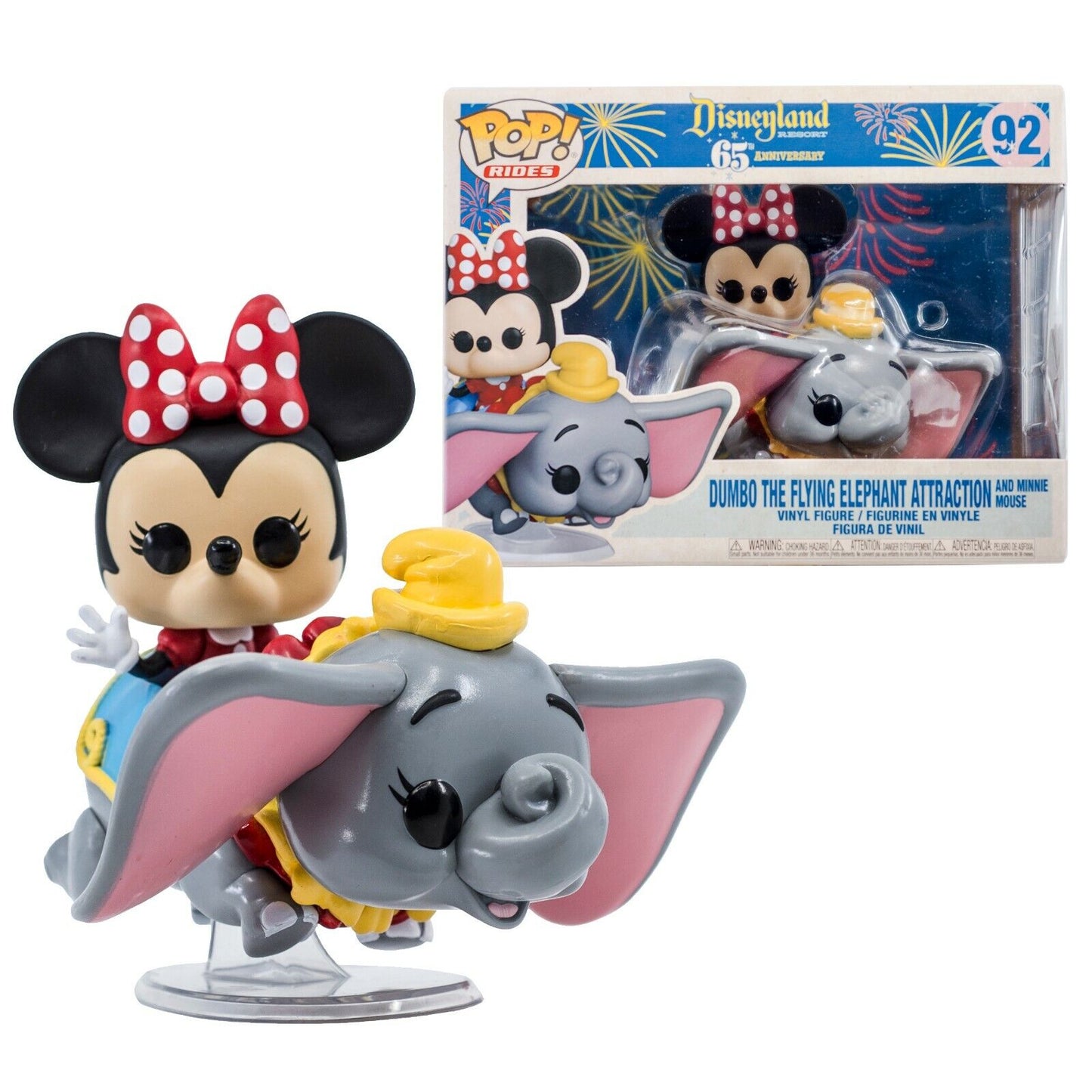 On Hand Dumbo The Flying Elephant Attraction and Minnie Mouse Funko Pop!