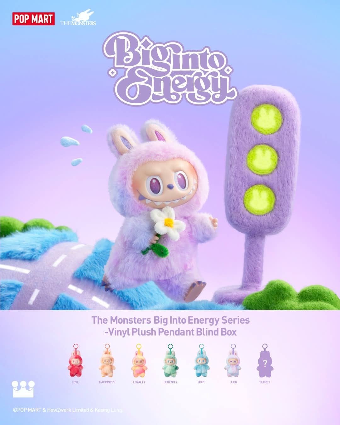 PRE ORDER Labubu Version 3 Big Into Energy Plush Pendant