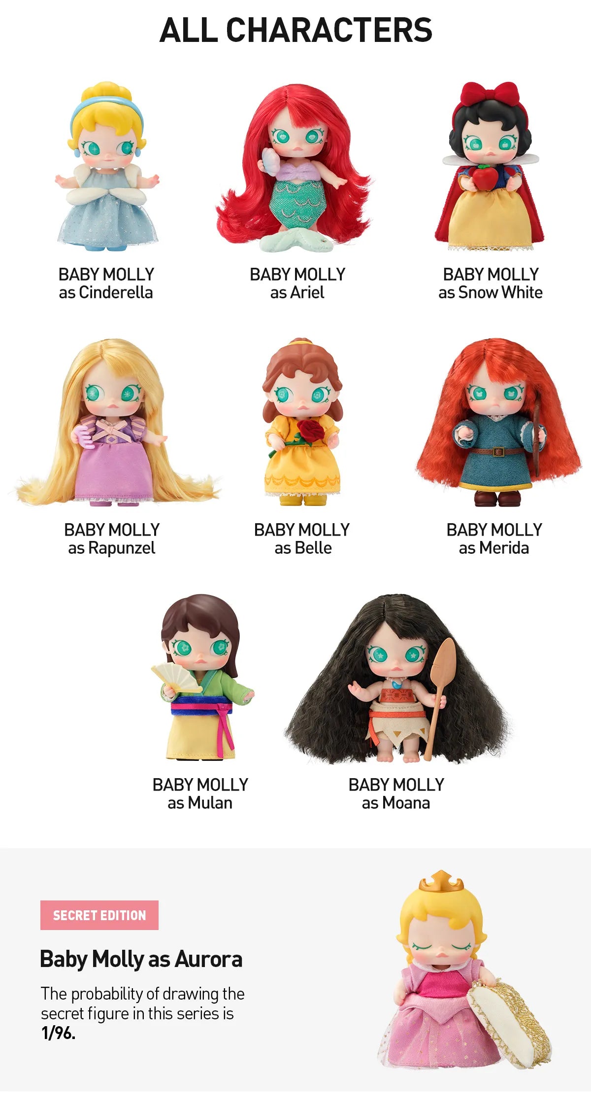 PRE ORDER Baby Molly x Disney Princess Figure